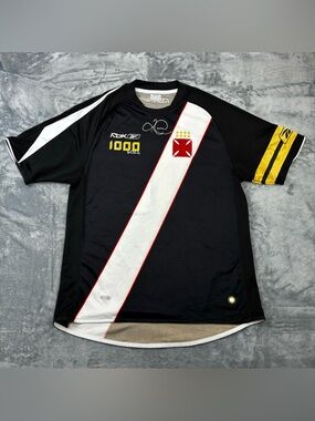 Romario Vasco da Gama 1000 Goals Reebok Soccer Jersey Size Large Home Black 2007